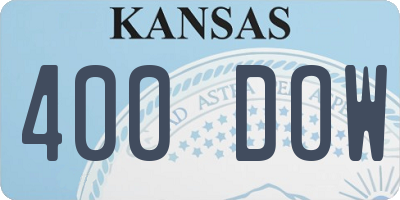 KS license plate 400DOW