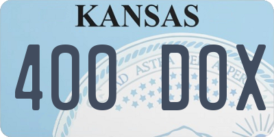 KS license plate 400DOX