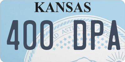 KS license plate 400DPA