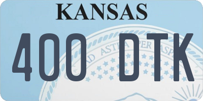 KS license plate 400DTK