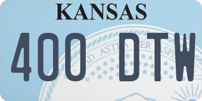 KS license plate 400DTW