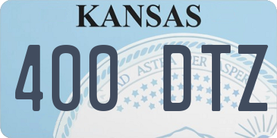 KS license plate 400DTZ