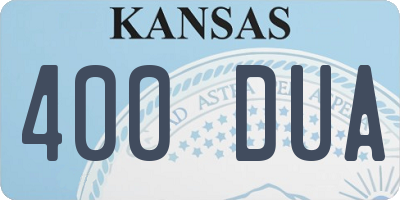 KS license plate 400DUA