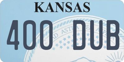 KS license plate 400DUB
