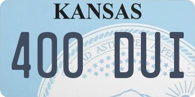 KS license plate 400DUI