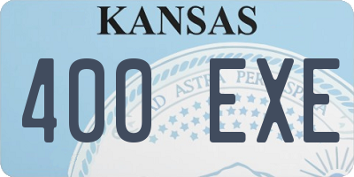 KS license plate 400EXE