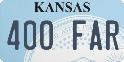 KS license plate 400FAR