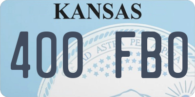 KS license plate 400FBO
