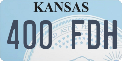 KS license plate 400FDH