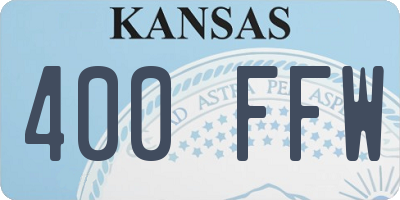 KS license plate 400FFW