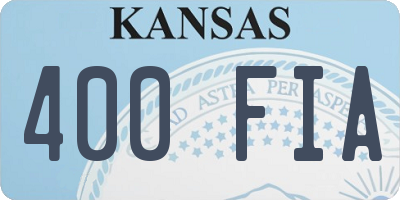 KS license plate 400FIA