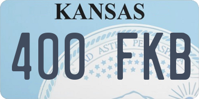 KS license plate 400FKB