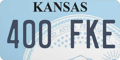 KS license plate 400FKE
