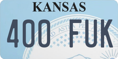 KS license plate 400FUK