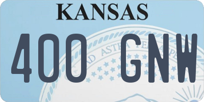 KS license plate 400GNW