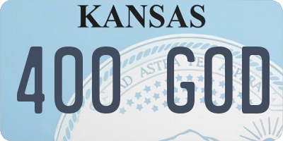 KS license plate 400GOD