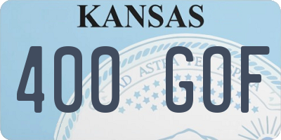 KS license plate 400GOF