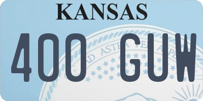 KS license plate 400GUW