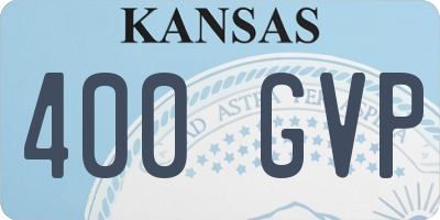 KS license plate 400GVP