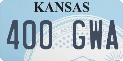 KS license plate 400GWA