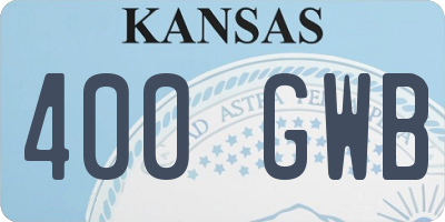 KS license plate 400GWB