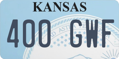 KS license plate 400GWF