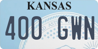 KS license plate 400GWN