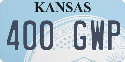 KS license plate 400GWP
