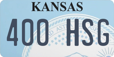 KS license plate 400HSG