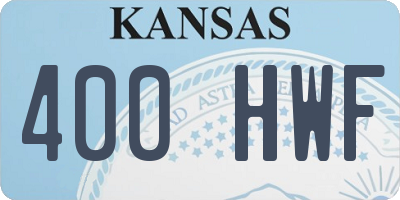 KS license plate 400HWF