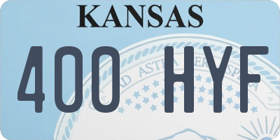 KS license plate 400HYF