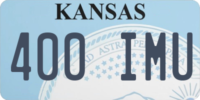 KS license plate 400IMU