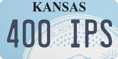 KS license plate 400IPS