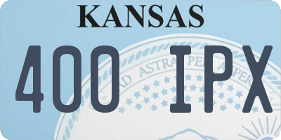 KS license plate 400IPX