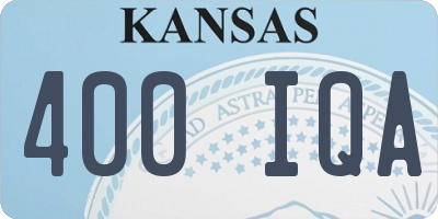 KS license plate 400IQA