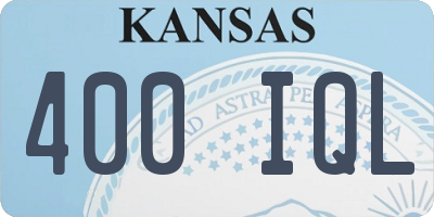 KS license plate 400IQL