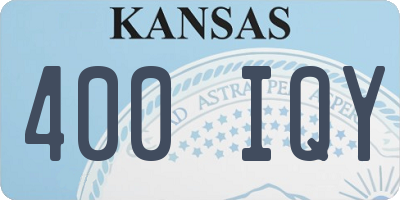 KS license plate 400IQY