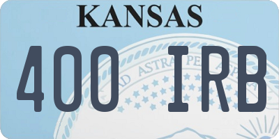 KS license plate 400IRB