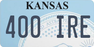 KS license plate 400IRE