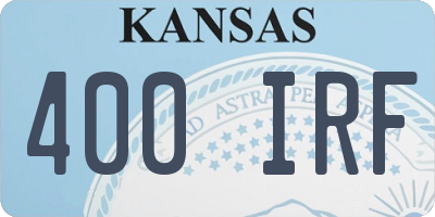 KS license plate 400IRF