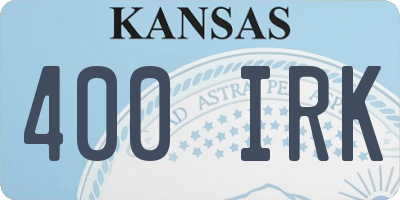 KS license plate 400IRK