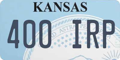KS license plate 400IRP