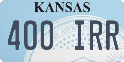 KS license plate 400IRR