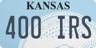 KS license plate 400IRS
