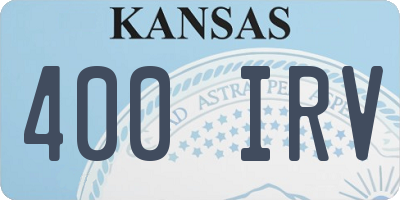 KS license plate 400IRV