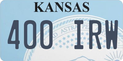KS license plate 400IRW