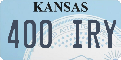 KS license plate 400IRY