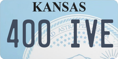 KS license plate 400IVE