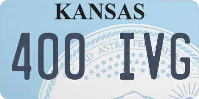 KS license plate 400IVG