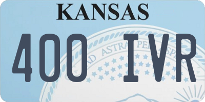 KS license plate 400IVR